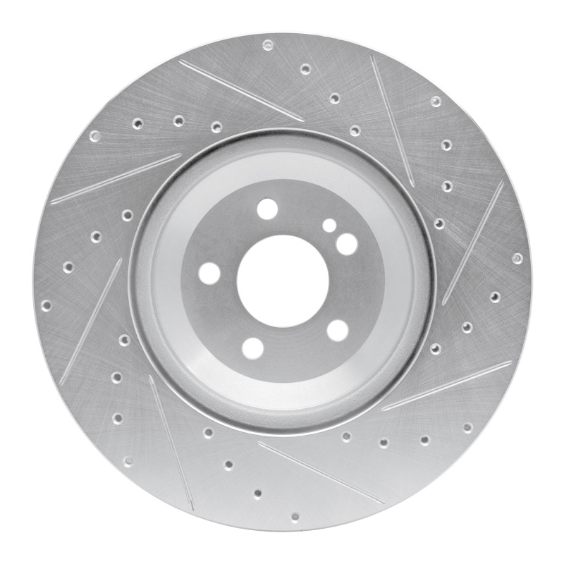 Mercedes-Benz CLS450 Brake Rotor (1) - Rear Left - R1 Concepts - Drilled & Slotted - Silver - `17-`23
